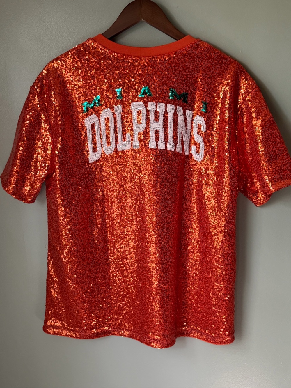 NFL Kids Orange Sequin 'Dolphins' Tee